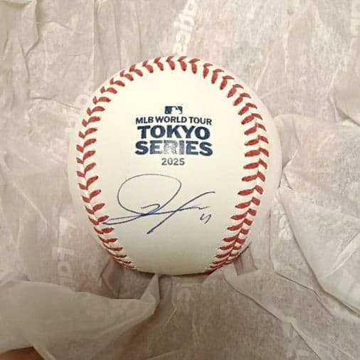 【即完品】佐々木朗希／直筆サインボール／ロサンゼルス・ドジャース／東京シリーズ／