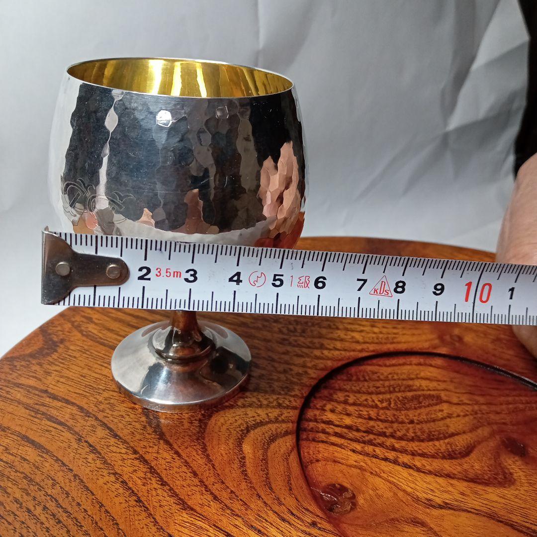 銀杯　シルバー製　鎚目模様　酒器　SILVER 下にMの刻印