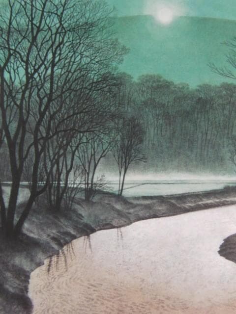 角島直樹、【朝陽】、希少な額装用画集より、状態良好、新品額装付