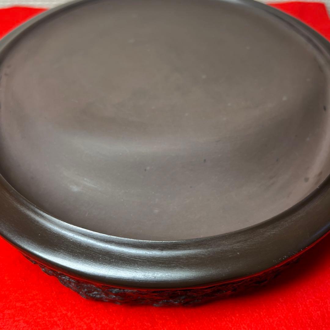 ⭕️赤間硯大型日月硯　2.3kg超　美品　共桐箱付　昭竜山　下井百合昭