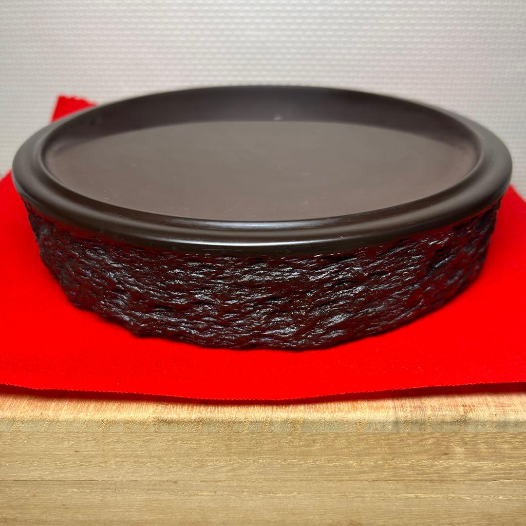 ⭕️赤間硯大型日月硯　2.3kg超　美品　共桐箱付　昭竜山　下井百合昭