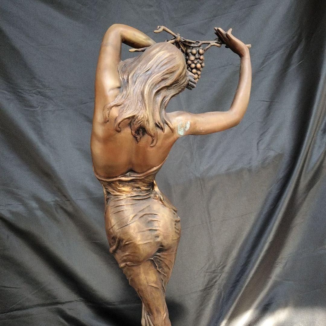 ブロンズ彫刻 約100cm 約21kg 高岡銅器 葡萄をかざした少女 美術品