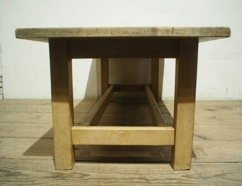 1077 ヴィンテージ　ラワンのベンチ　椅子　イス　チェア　ローテーブル　レトロ