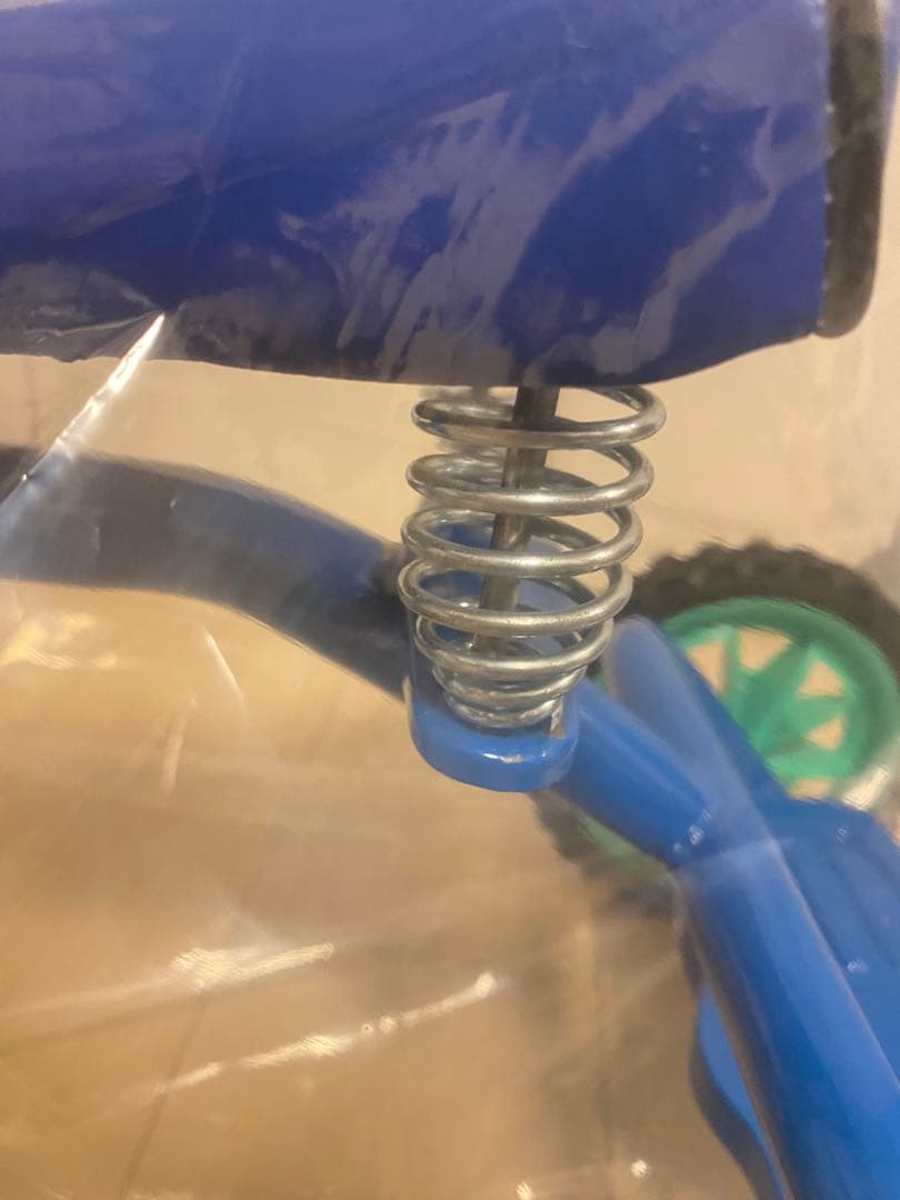 三輪車 ブルー　昭和レトロ　キッズサイクル　豆ダッシュ　トレーニング自転車