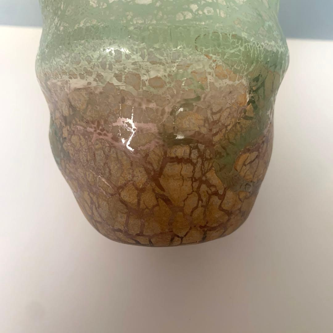 【新品未使用】　稲嶺盛吉 琉球ガラス波巻宙吹きグラス