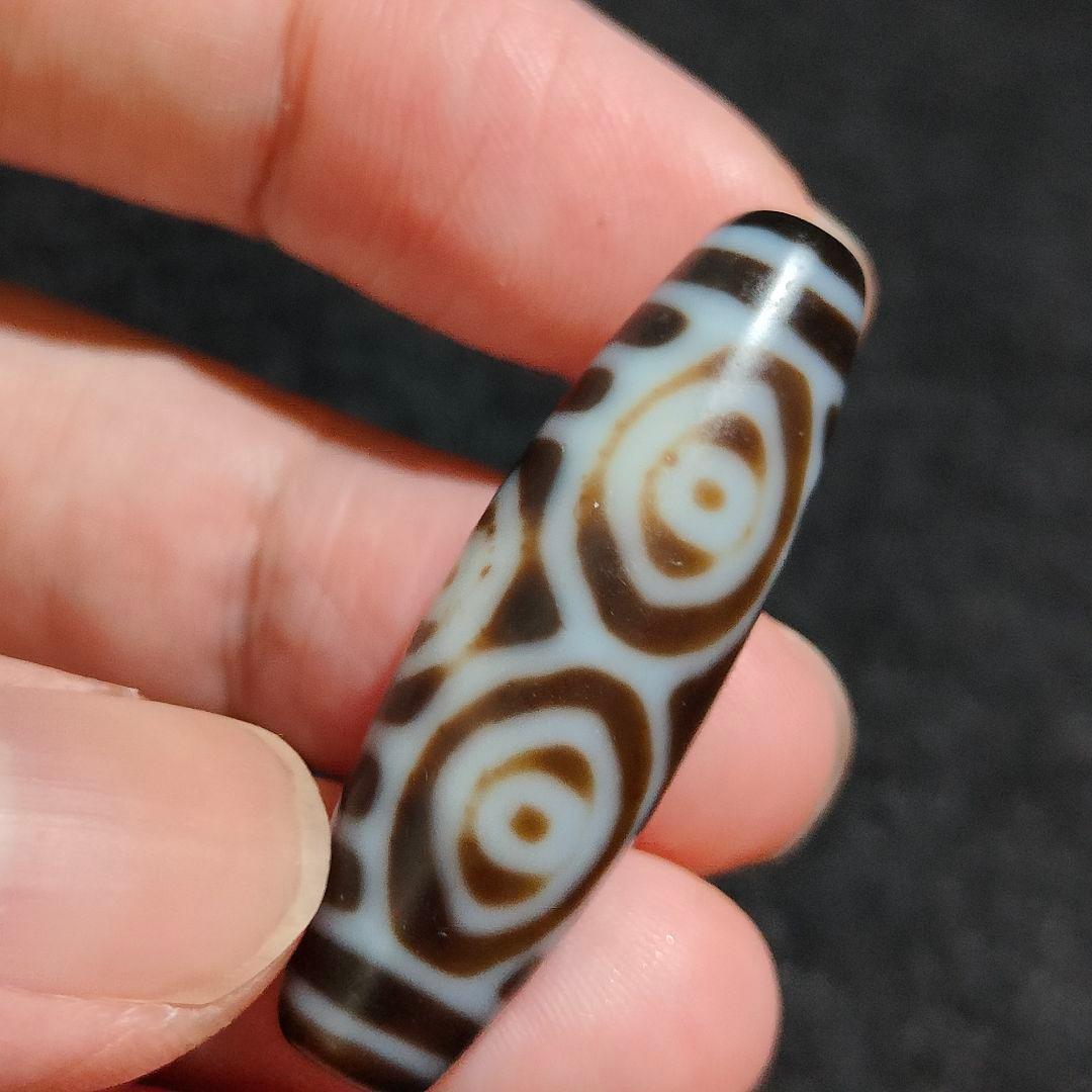 A17 珍しいマットな質感　龍眼天珠（オスとメス）2点セット　天然石　天珠　風水