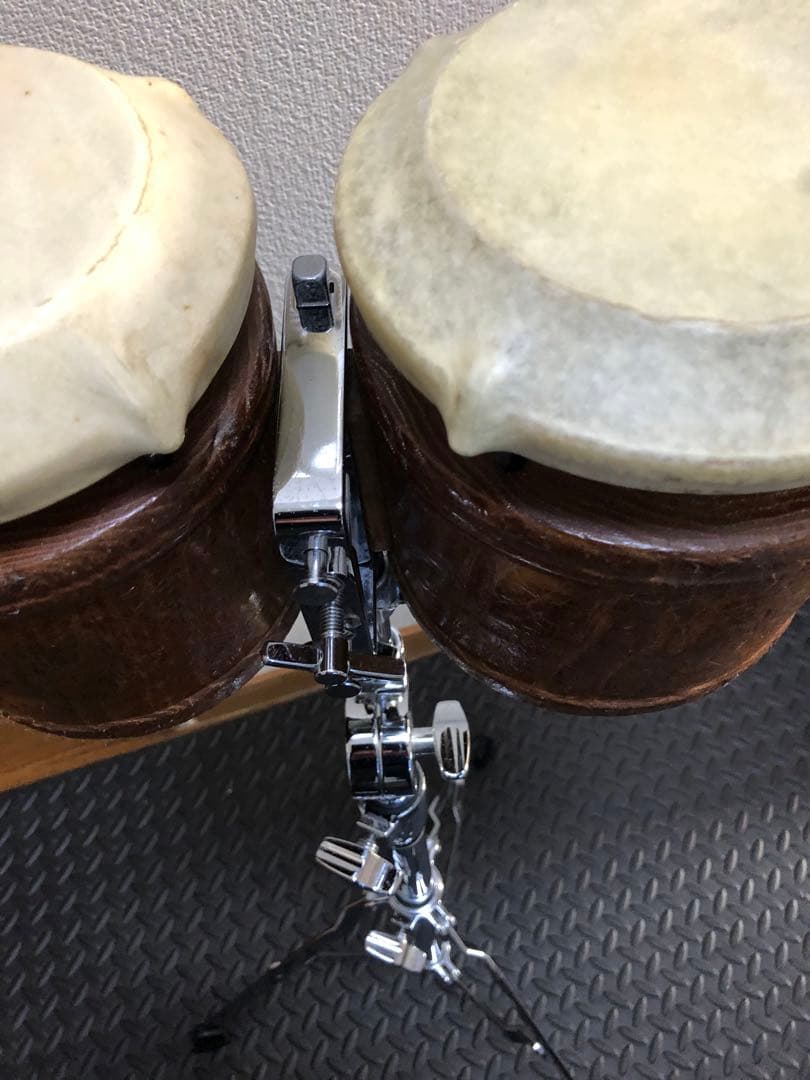 パール製、木製ボンゴ 、スタンドセット。