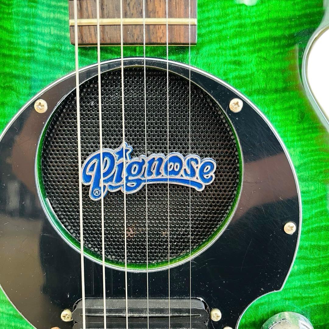 ピグノーズ　アンプギター　ショートスケール　ミニギター　PGG-200 グリーン