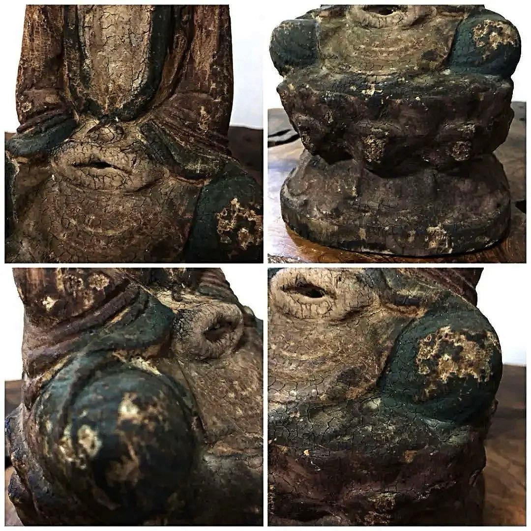 仏教美術 彩色 釈迦如来像 老木 仏像 鎌倉〜江戸期 古玩