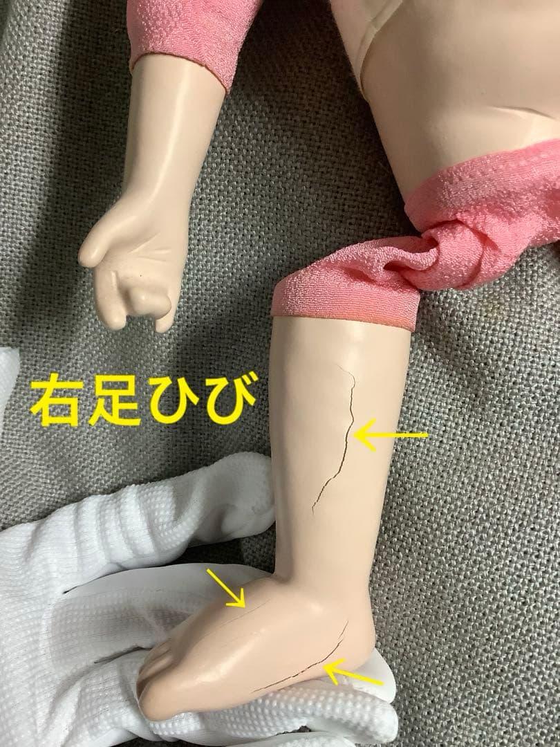 土・日限定セール 再出品 顔・足等に難あり！ 藤村明光 市松人形 約40cm