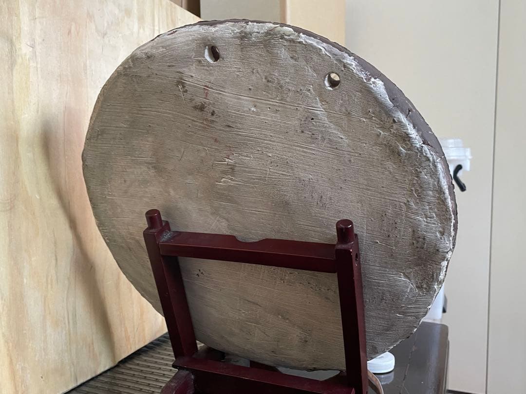 島常賀　壁掛けシーサー白土　壺屋焼