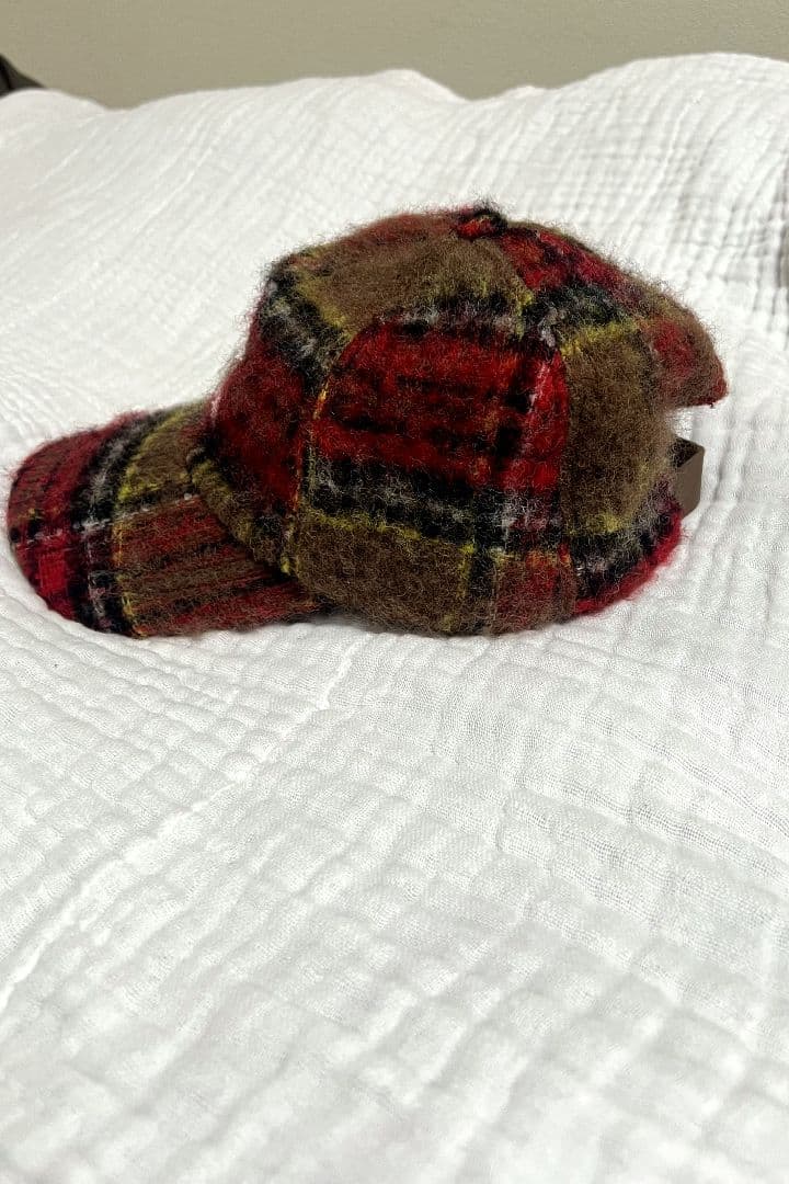 【極美品】ANEW ゴルフ　チェックキャップ レッド　ユニセックス 男女兼用