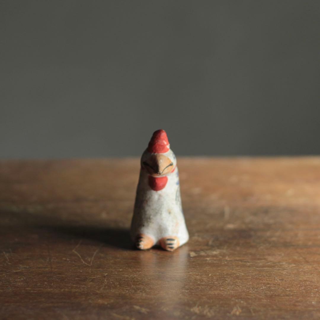 青森 土人形 鳥 鶏 福原英治郎？ 郷土人形 民芸 アンティーク オブジェ