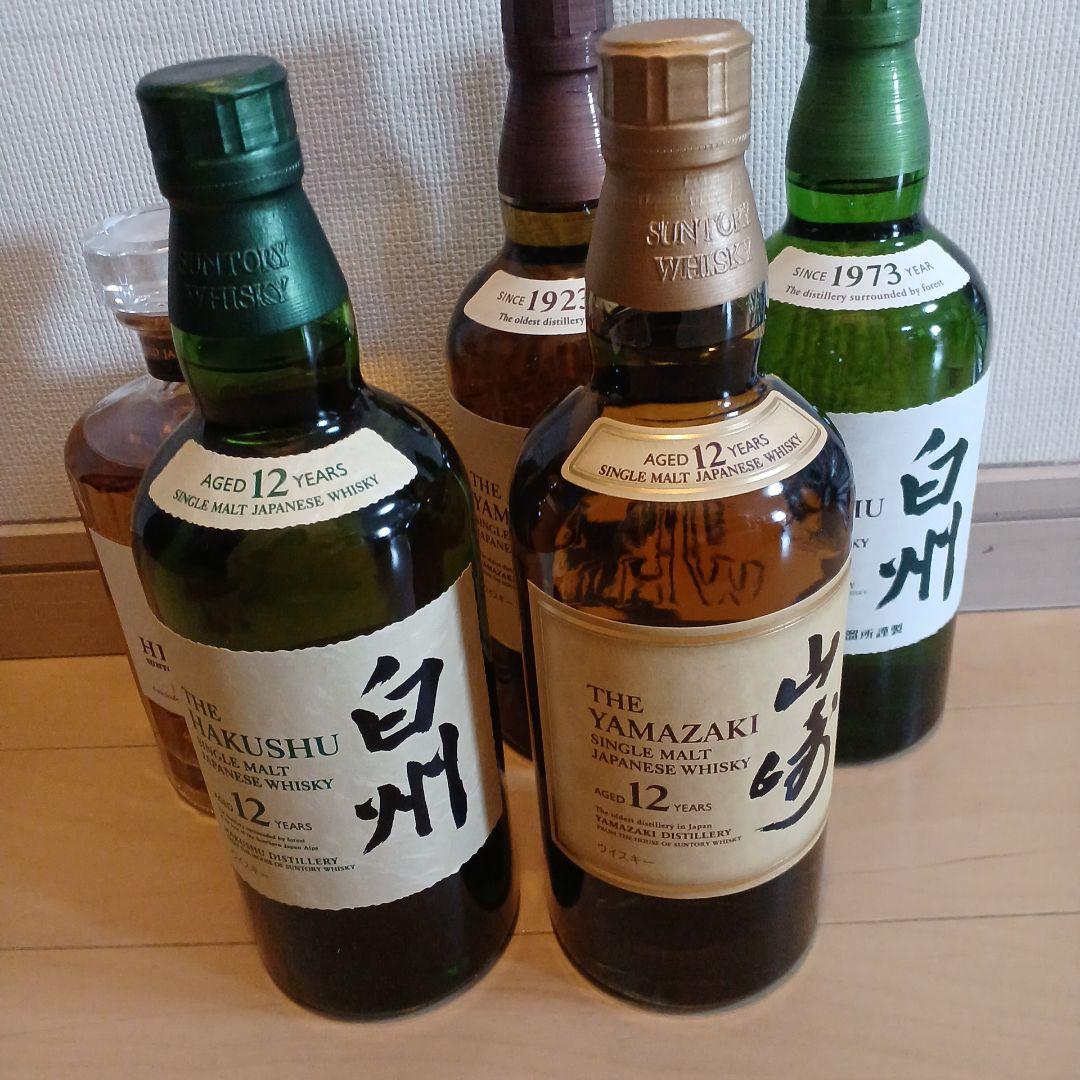 響☆山崎12年，白州12年☆山崎，白州ノンビンテージ☆5本セット☆
