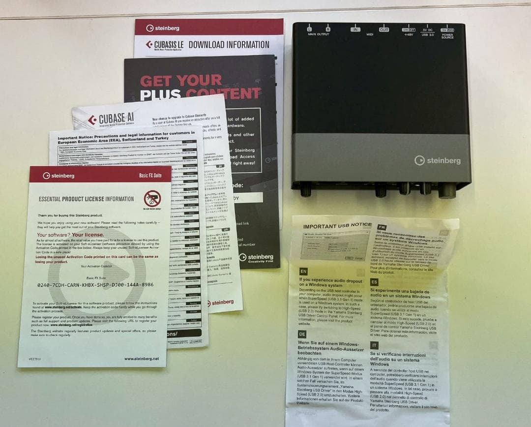 スタインバーグ Steinberg USB3.0 オーディオインターフェイス U