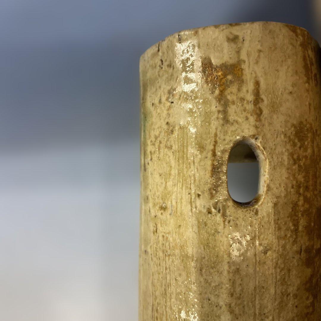 茶道具　掛け花入れ　大萱八坂窯　加藤芳右衛門作　共箱