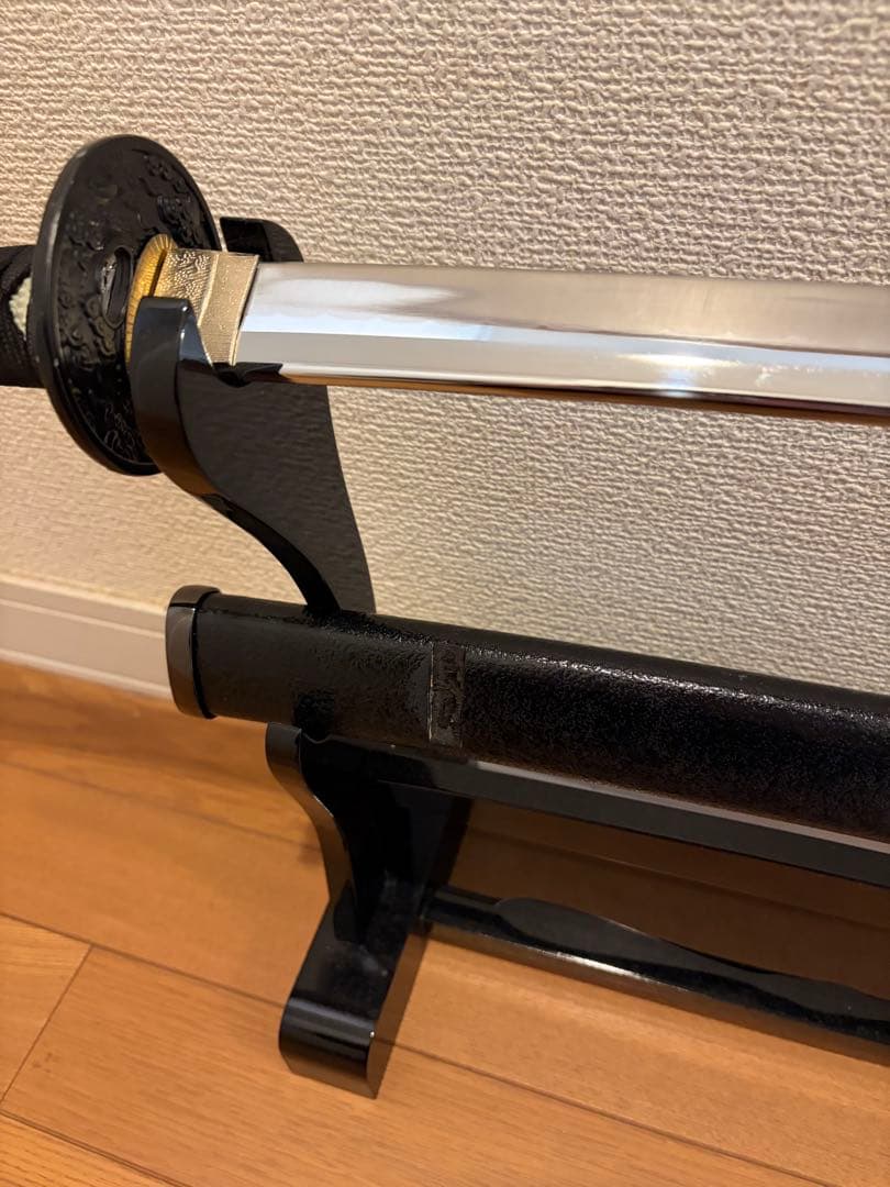 高級模造刀 炫明黑 美術刀 乱れ波紋