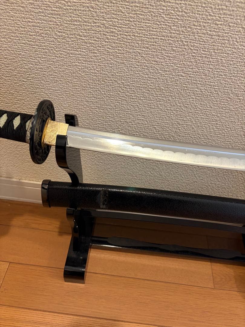 高級模造刀 炫明黑 美術刀 乱れ波紋