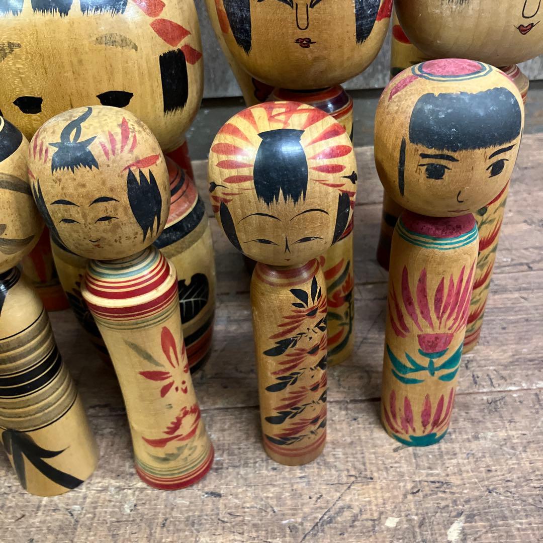 D-3 昭和レトロ 伝統こけし 16体セット 大量コレクション 創作こけし