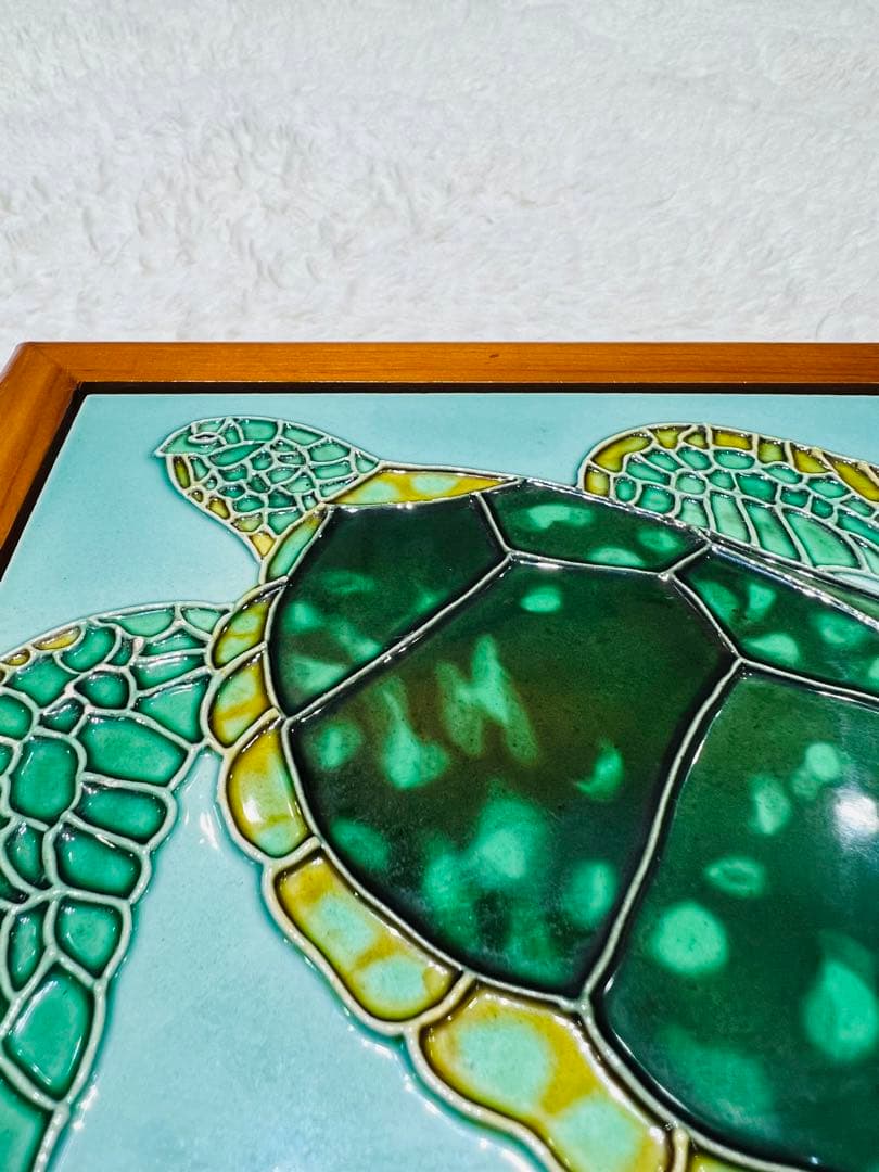 美品 ウミガメのタイルアート