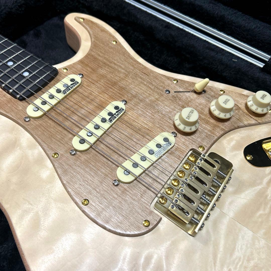 【一点物】ストラトキャスター オイル キルトメイプル エッジ処理擦り合わせ済み