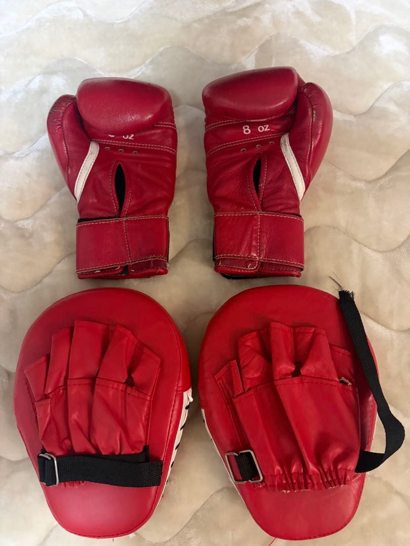 Winning ボクシンググローブ 8oz パンチングミット 赤