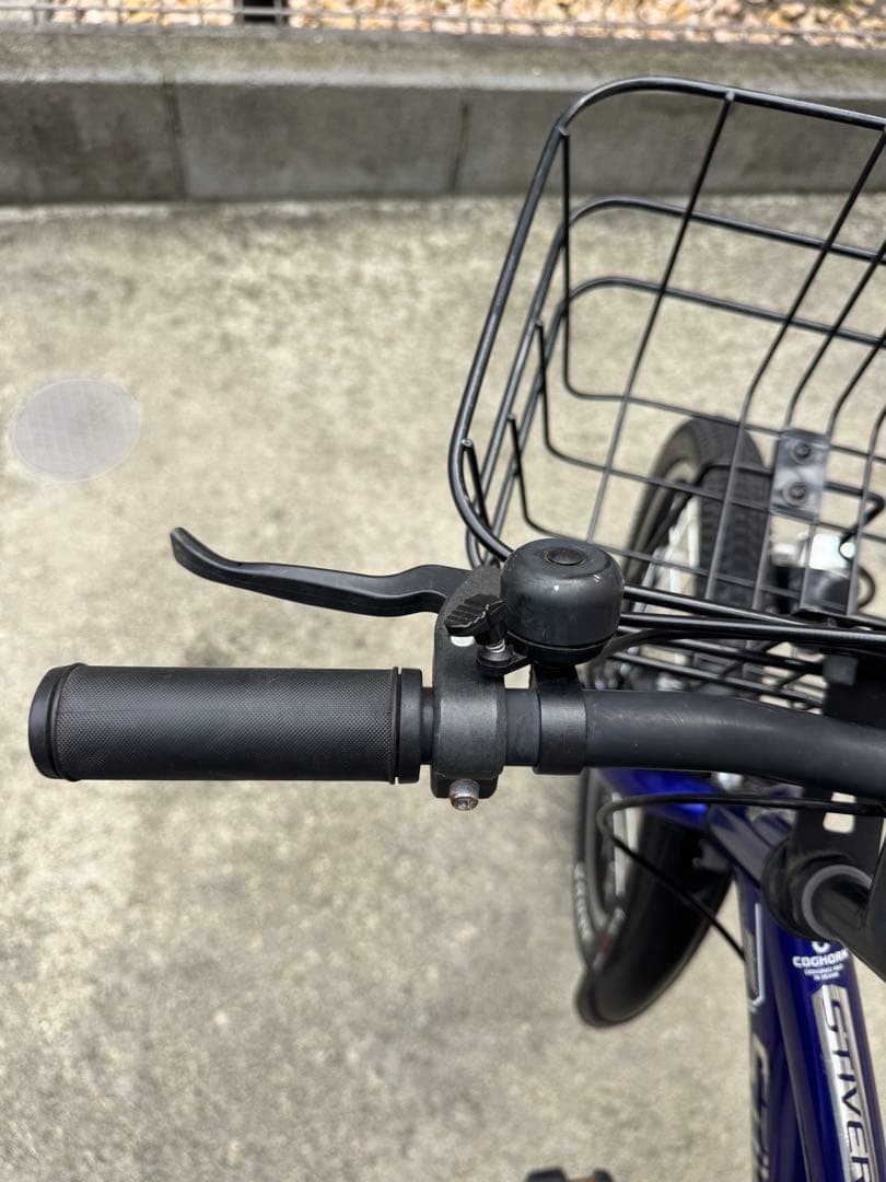 6段ギア子供用自転車 青 前面バスケット付き