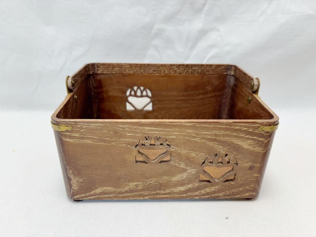 ほぼ未使用 茶道具 指物師 大崎雄斎作 鵬雲斎好写 桑 桐透 手付莨盆セット共箱