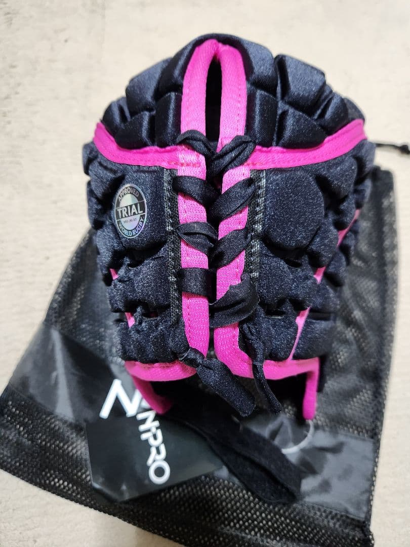 N-PRO 新品ヘッドギアヘッドキャップ 黒✕ネオンピンクSizeL 新品未使用