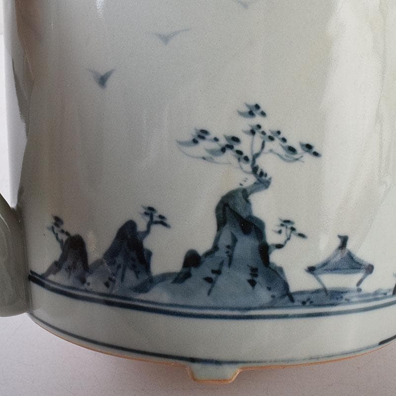 Palm Tree　古伊万里写　染付　山水文　水注　共箱　V　7975C