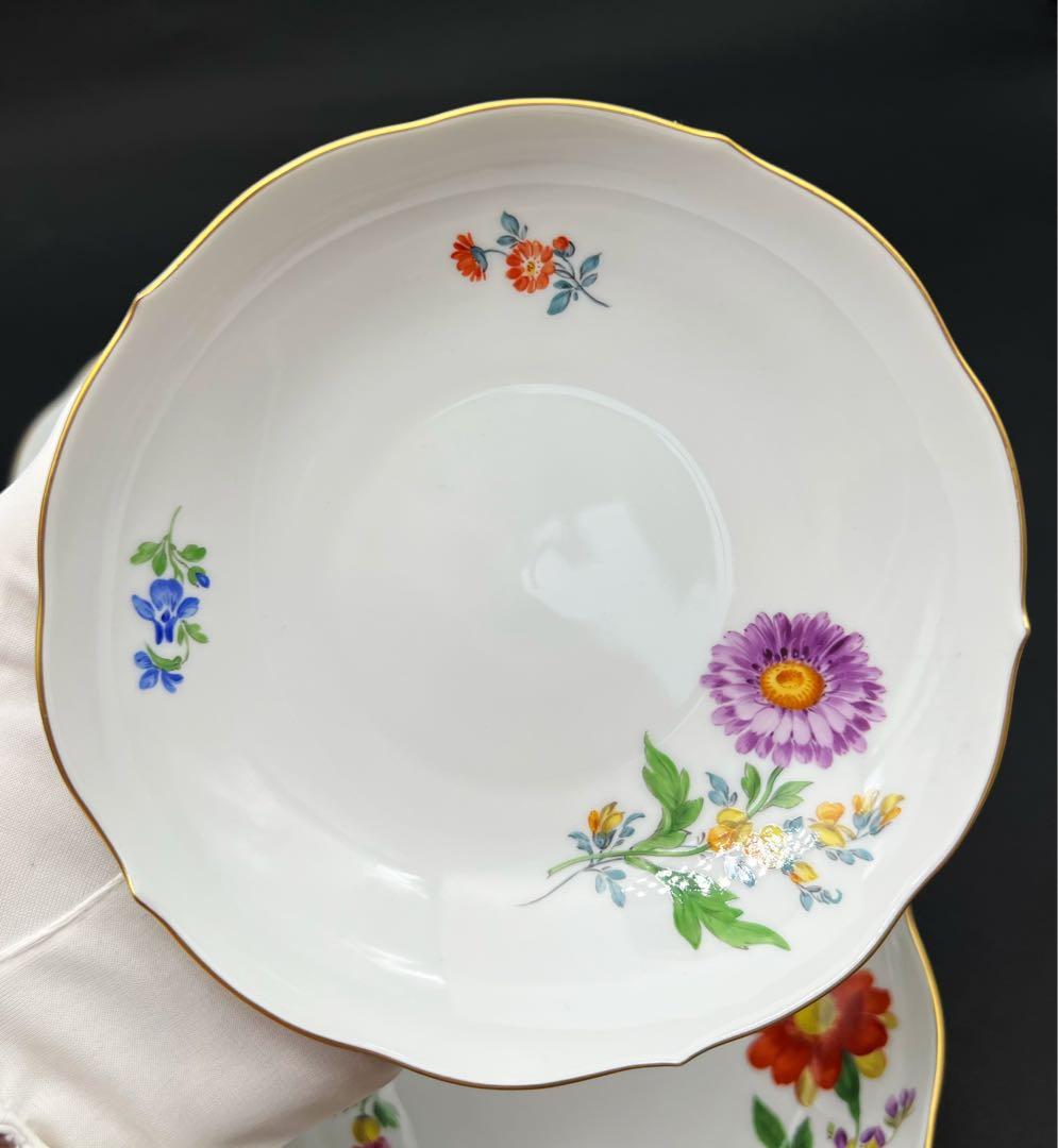 Meissen マイセン ベーシックフラワー 3つの花 金彩 花柄皿 5客