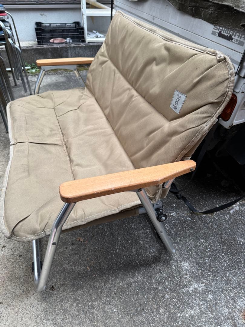 DOD グッドラックソファ ベージュ 2人掛け 折りたたみチェア キャンプ