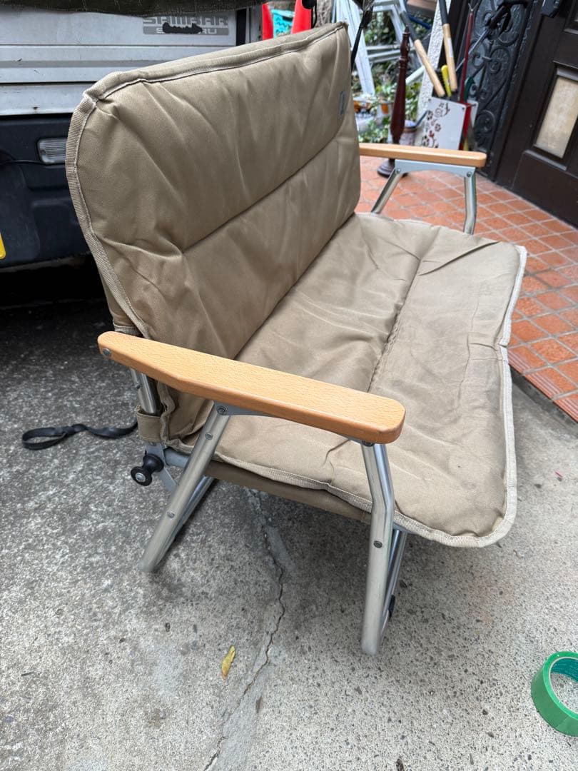 DOD グッドラックソファ ベージュ 2人掛け 折りたたみチェア キャンプ