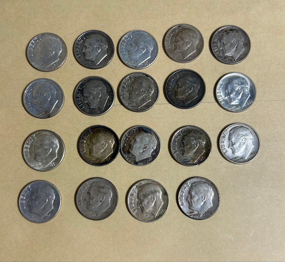 ダイム銀貨 19枚セット 品位900 本物保証