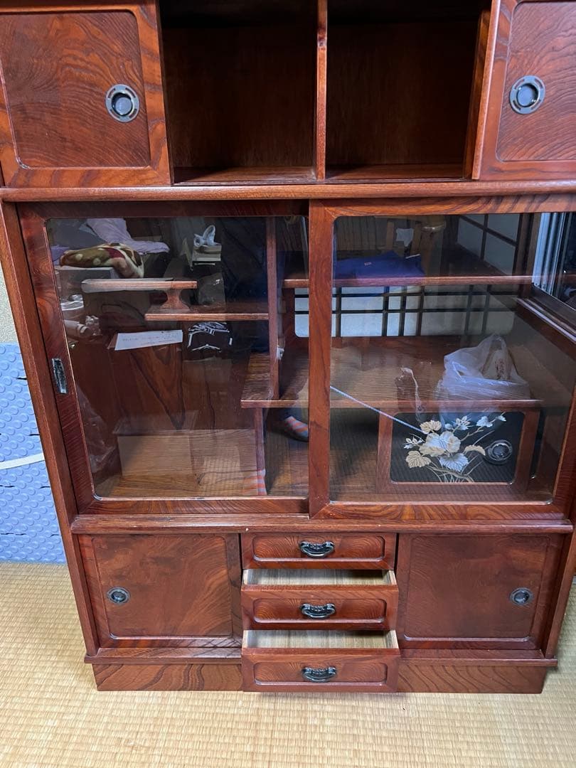 桃　茶箪笥　昭和レトロ