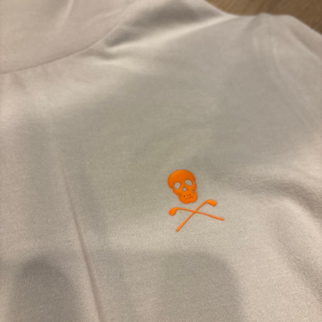 ホワイト スカル刺繍 ゴルフシャツ46