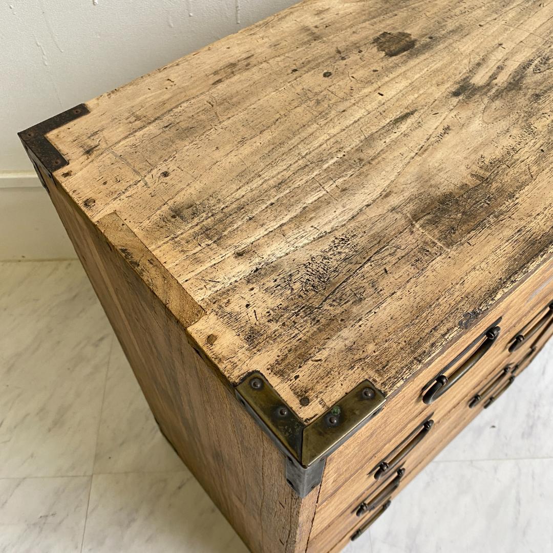 アンティーク 箪笥 小タンス 小引き出し 桐 金具 古道具