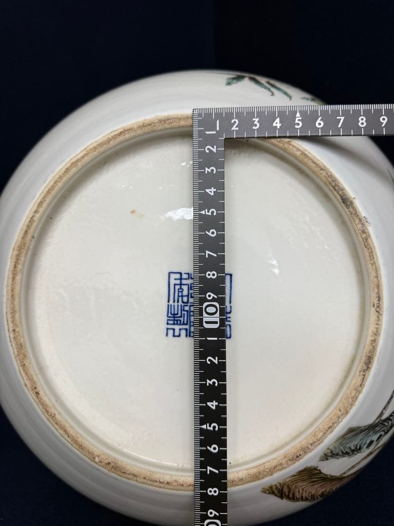 大清乾隆年製 大振り 粉彩 桃家紋 花器 花瓶 華道具 時代 古玩 蔵出 骨董品