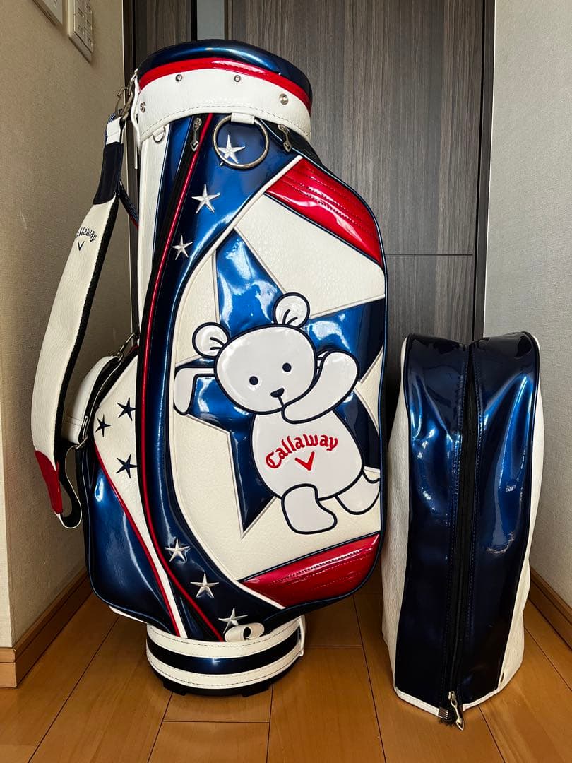 希少　良品キャロウェイ ベア カート型キャディバッグ 星柄 限定モデル レザー調