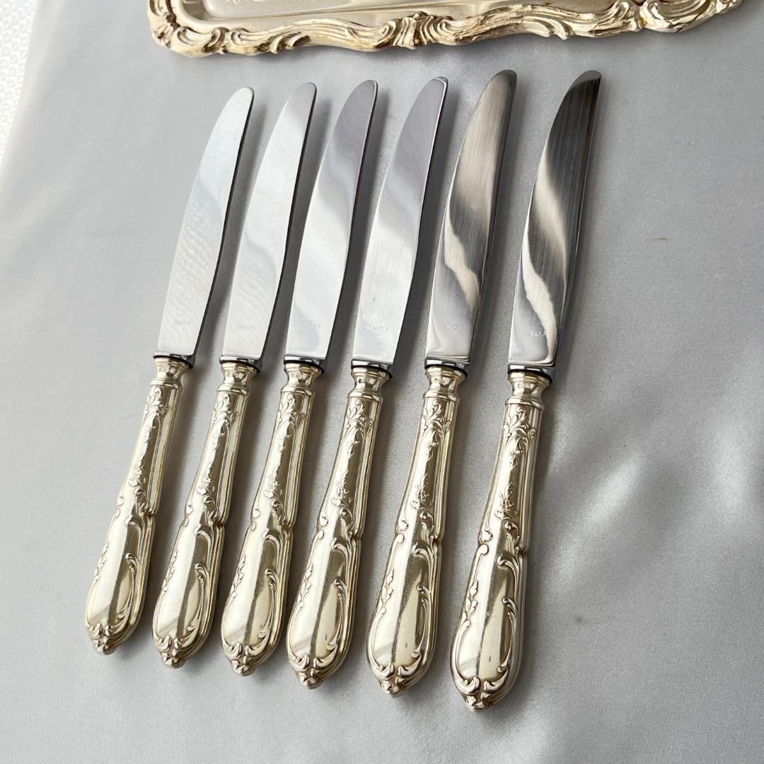 【仏蘭西】 Louis XV デザートナイフ 6本【シルバープレート】