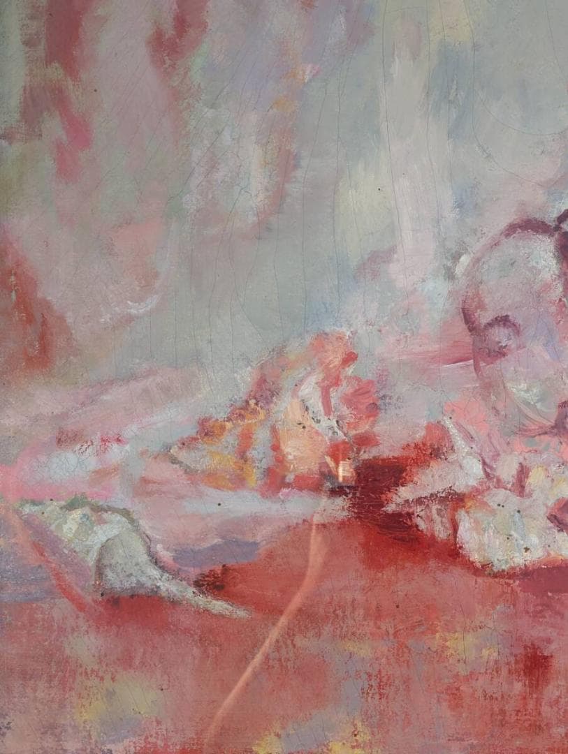 【真作】絵画　油彩10号　静物画　果物と花器　優美な色彩表現　Y148