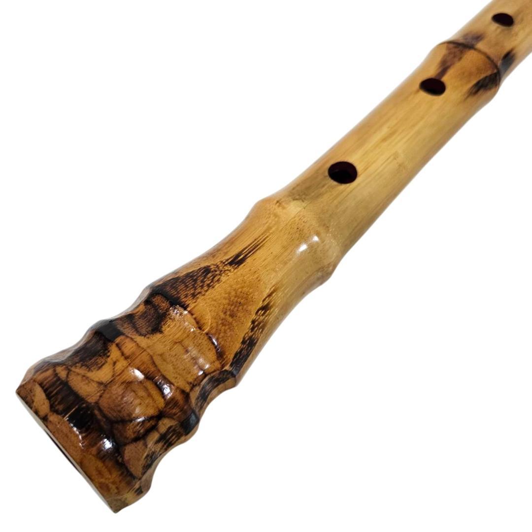 希少 尺八 琴古流 蝴蝶 2尺1寸 5孔 銘あり 2印 二分割 和楽器 竹 漆