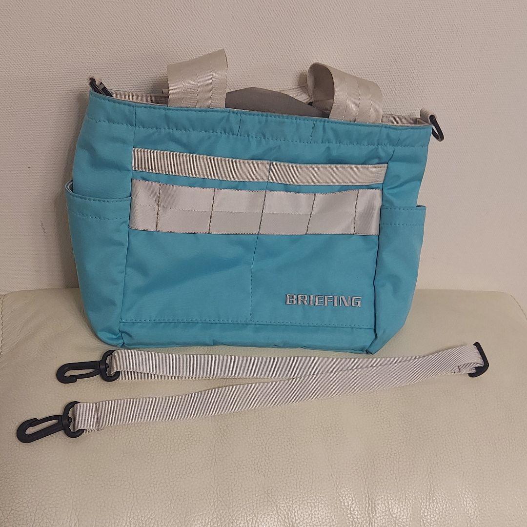 美品〈BRIEFING〉カートバッグ ブリーフィング ラウンドバッグ アクア