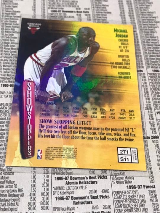 Michael jordan refractor finest ジョーダン　レア