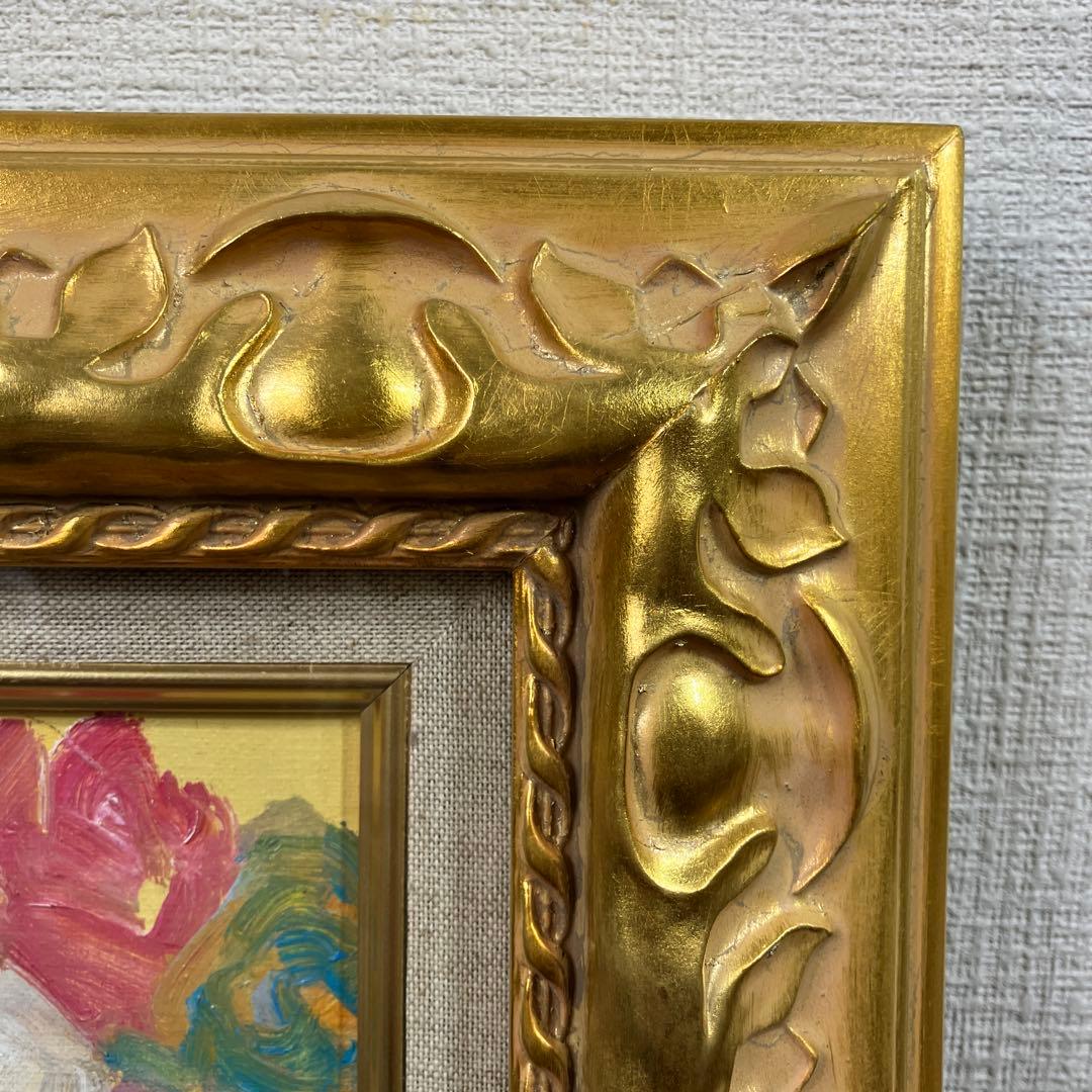 油彩　垣内カツアキ「バラの壷　SM」