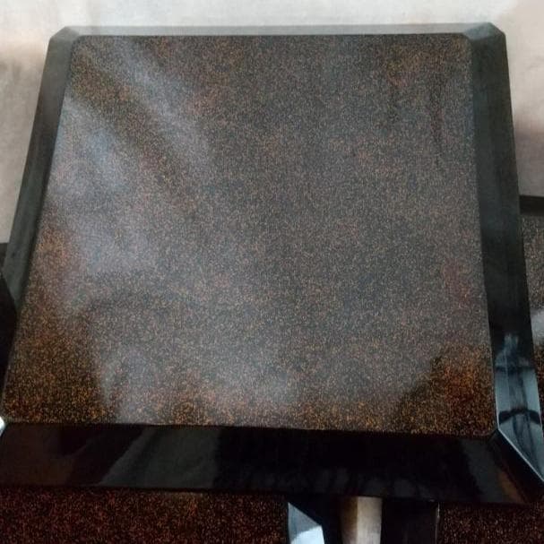 金蒔絵　角盆　研出蒔絵　狸図　3枚