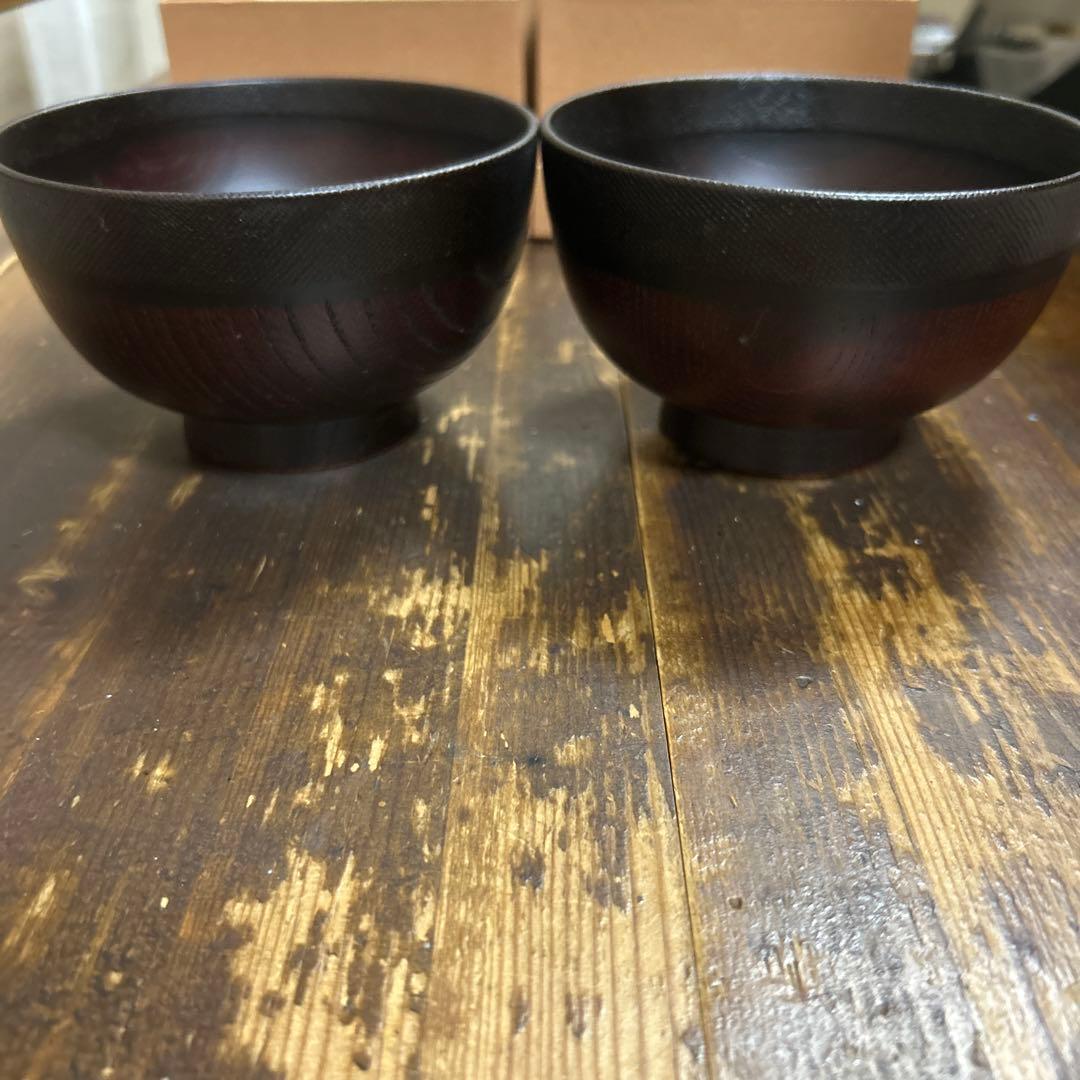 喜八工房　欅溜布張　4.0背高汁椀　2客