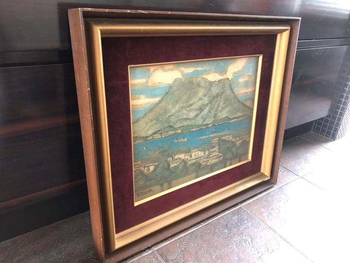 田坂広助《櫻島》サイン有　大作