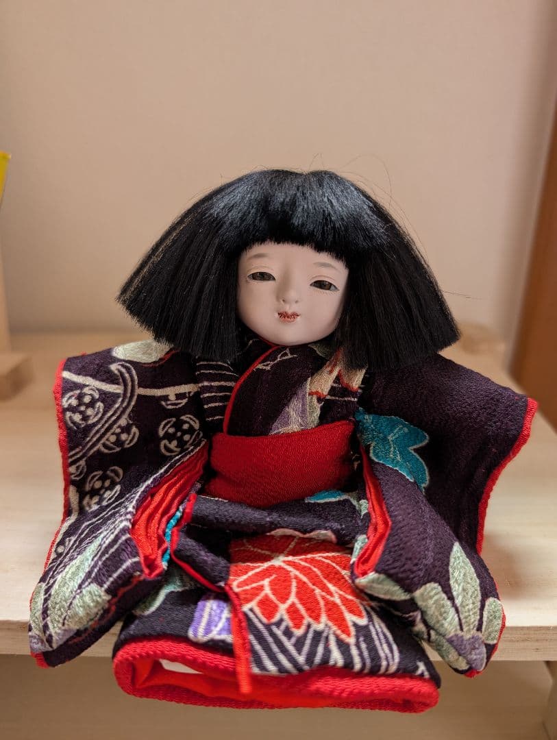 人気作家「味岡映水」 市松人形女の子 日本人形１６cm 桐塑美品 豆人形