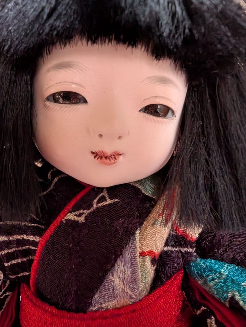 人気作家「味岡映水」 市松人形女の子 日本人形１６cm 桐塑美品 豆人形